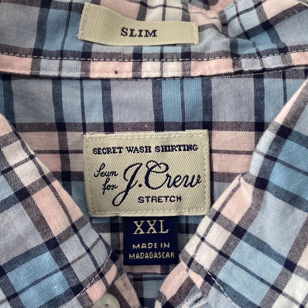 NWT J Crew Pastel Plaid Shirt Size XXL